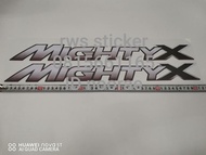 สติ๊กเกอร์ดั้งเดิม ติดข้างกระบะ โตโยต้า ไมตี้ เอ็กซ์ ปี 1995 - 1996 1 ชุด มี 2 ชิ้น sticker แต่งรถ ติดรถ TOYOTA MIGHTYX TOYOTA MIGHTY X สติกเกอร์ สติกเกอ