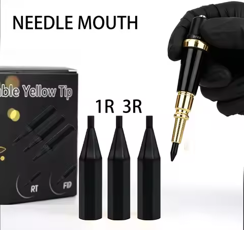 30Pcs Tattoo Nozzle Needle Caps black and needle For Permanent Makeup machine Disposable Sterilized 