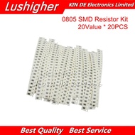20Value*20PCS 400PCS 0805 SMD Resistor Kit 5% 1/8W (10 ohm~1M ohm) Component Diy Samples Kit