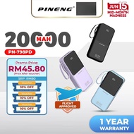 [NEW] Pineng PN-798PD 22.5W Fast Charge Powerbank Built-in Cables 20000mAh PN797/PN798/PN799