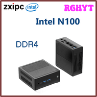 RGHYT ZXIPC MiniPC Intel N100 WiFi5คู่ BT4.2 16GB 512GB HDMI DP สายแลนคู่คีย์บอร์ดเกมเดสก์ท็อปคอมพิว
