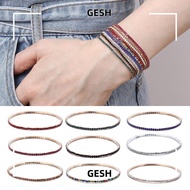 GESH Rhinestone Bracelets Shiny Ladies Gifts Wristband