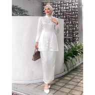 Swastika-busana//FAYRA Oneset Satin Press Body Baju Kurung Melayu Malaysia Kebaya Wisuda Modern