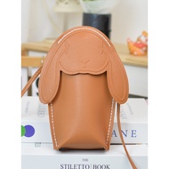 Diy Hand-woven Bag Leather DIY Material Bag Bunny Mobile Phone Bag Homemade Leather Bunny Bag Hand-s