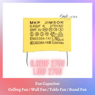 [1pc] Fan capacitor Kapasitor Kipas / Kapas MKP Jimson 0.82UF 1.0UF 275V 275VAC