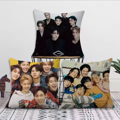 Boy Group G-GOT7-ES Band KPOP cushion cover Living Room Headboard Office Cushion Bedroom Cushion Sof