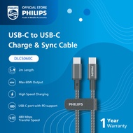 Philips USB C to C Cable Fast Charge For Mobile & Laptop (DLC5060C)