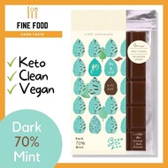 Dark Chocolate70% Mint Flavor 45 g. (ดาร์กช็อคโกแลตแท้ (โกโก้70%) ผสมมินท์ 45 ก.) Sugar free ไม่มีน้ำตาล คีโต(Keto) คลีน(Clean) วีแกน(Vegan) เจ
