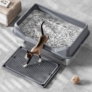 cat litter box cat litter box large Cross-Border Stainless Steel Cat Litter Box Splash-Proof Cover w