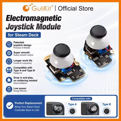 Gulikit SD02 Electromagnetic Joystick Module for Steam Deck Type A and Type B Joystick No Drifting J