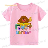 cartoon kids t shirt for girls Hey Duggee 3 4 5 6 7 8 9 birthday baby clothing girl clothes pink tsh