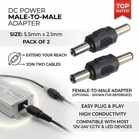4/20/40PCS 5.5x2.1mm DC Power Extension Cord - 12V 2A Male to Female/Female to Male Adapter for CCTV