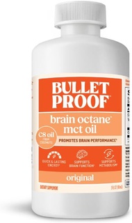 Bulletproof Brain Octane C8 MCT Oil Travel Size 90ml Keto Supplement for Sustained Energy and Fewer