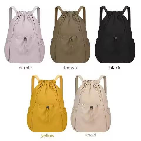 Drawstring Gym Backpack Sports Fitness Bag for Men Women, Beach Swim Festival Outing, 4 Colors