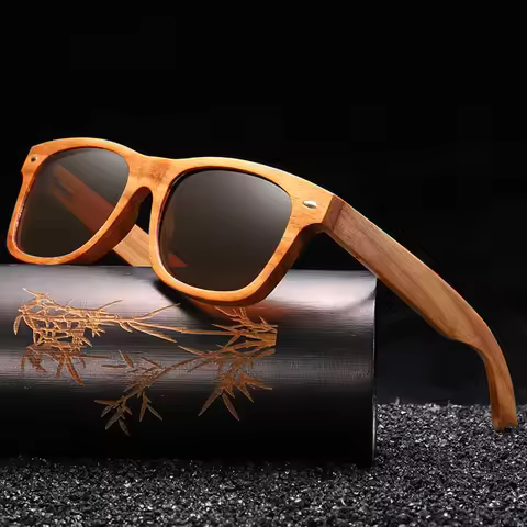 Wood Bamboo Sunglasses Men Women Classic Fashion UV400 Vintage Driving Sun Glasses Black Fishing Eye