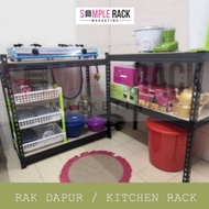 🌟 SIMPLE RACK Rak Dapur Rak Besi Kitchen Rack Boltless Rack Storage Rack Heavy Duty Oven Microwave W