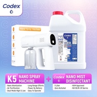 NANO MIST Sprayer Gun + 5L Codex Sanitizer