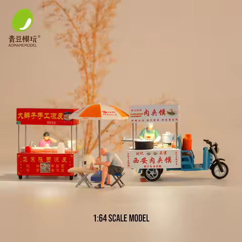 1/64 Night market s Model Kit-High Precision 3D Printed Resin Miniature Food Stall for Model Diorama