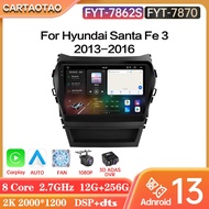 7870 7862S Android 13 For Hyundai Santa Fe 3 2013-2016 Car Radio Carplay DSP GPS Multimedia Video Pl