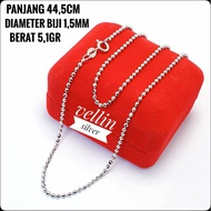 925 Silver Necklace with White Gold Plating - 925 Silver Necklace with White Gold Plated Pepper Seed