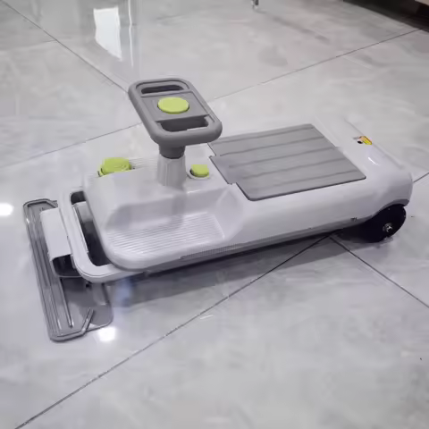 Multifunctional Kids Bouncing Ride On Car, Anti-Rollover Toddler Swing Cart with Mop Sweeper for Ind