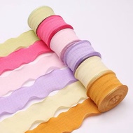 1 roll 9M Ribbon Bucket Flower Ribbon Cake Korean Ribbon Wave/ Flower Bouquet Ribbon roll Ribbon Buc
