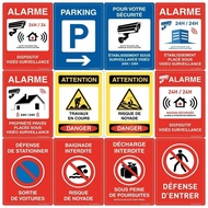 Video Alarm Private Property 2D Tin Sign - No Entry Warning Metal Plaque for Parking Area Gate Outdo