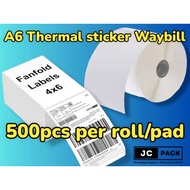 JCPACK | 500 sheets Premium A6 Thermal paper label waybill sticker Roll or Fold