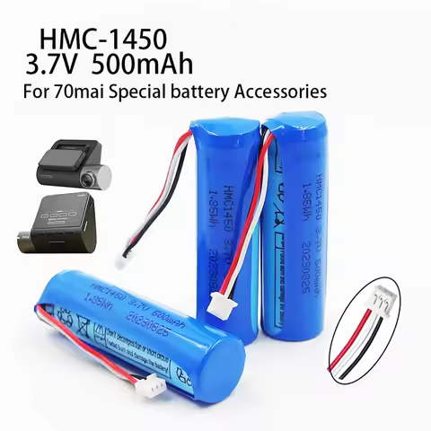 70mai – Batterie Li-ion 3.7V 500mAh, pour Smart Dash Cam Pro ,Midrive D02 HMC1450, avec prise 3 fils