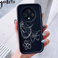MHKETH Case For OPPO Reno 12F 4G 12F 5G F27 5G Simple Line Butterfly Phone
