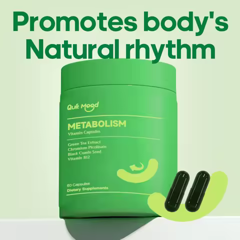 QUITMOOD-METABOLISM Vitamin Capsules, Green Tea Extract Chromium Picolinate Black Cumin Seed Vitamin
