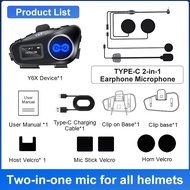 (Malaysia Stock) Y6X BT5.3 Motorcycle Intercom Helmet Headset 4 Riders 1000M Intercom FM Radio Music