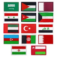Middle East Country Embroidery Flag Velcro Patch Saudi Arabia Palestine Greece Turkey Jordan Afghani