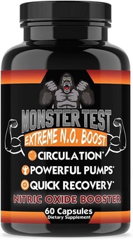 ▶$1 Shop Coupon◀  Monster Test Nitric Oxide Booster by Angry plements, Extreme N.O Boost, Increase C