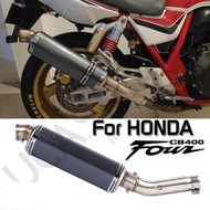 Motorcycle Full System Exhaust Muffler Middle Link Pipe Slip On For Honda CB400 CB 400