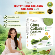 Purita Gluta Collagen Barley Juice Barley Grass Powder Original Detox Beauty Drink Add Collagen