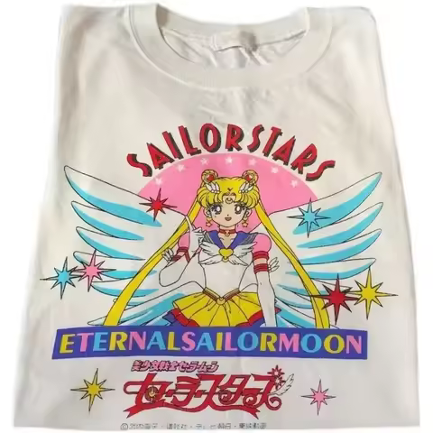 Sailor Moon Trendy Hit Y2k Men Oversized T-shirt Fashion Summer Hot 2025 100 Cotton Heavy T-Shirt Sa