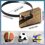 [hotkeystore.] 4Pcs Basketball Wooden Holder Wall Mount, Ball Storage Holder for Football Basketball