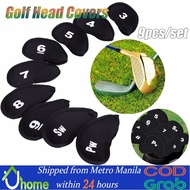 【SOYACAR】9Pcs Golf Iron Head Covers Iron Putter Protective Black Window Golf Club Iron Head Protect