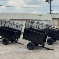 ATV STEEL TROLLEY WITH CAGE (HEAVY DUTY) - Mesh Utility Trailer / Garden Cart