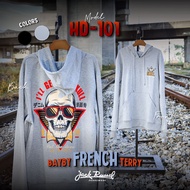 เสื้อฮู้ดดี้ผู้ชาย Jack Russel Handwerk HD-101 Skull Design Black/Grey