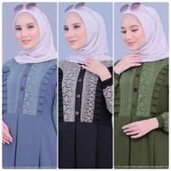 GAMIS GAMIS CRINKLE KOMBINASI RENDA BROKAT PREMIUM//GAMIS VELA//GAMIS