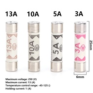 5PCS BUSSMANN Fuse Ceramic Cartridge Fuse 3A 5A 10A 13A 25mm 250V Plug Top Ceramic