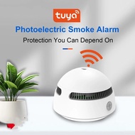 S08 Tuya Smart WiFi Smoke detector  lithium battery operated wireless photoelectric Fire Protection 