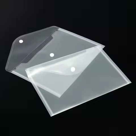 A5 Folder Bag 10Pcs Transparent Plastic Water Resistant File Holder File Paper Office Supplies Docum