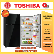 TOSHIBA 661 L 2 DOORS REFRIGERATOR GR-RT835WE-PGY(XK) BLACK - TOSHIBA WARRANTY MALAYSIA