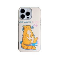 Brand Colored Silver - Cat Pattern Phone Case/Suitable for iPhone 14 Pro/iPhone 15 Pro Max/iPhone 14 Apple Phone Case