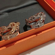 Rose Gold Full Diamond Pig Nose Ring Fashion Double Layer Ring Index Finger Ring