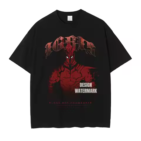 Anime Song Jinyu Shirt Retro High-end Printed T-shirt Street Wear Manga Igris Short Sleeved Top T-sh