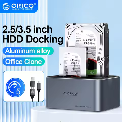 ORICO Offline Clone 2 Bay HDD Docking Station Aluminum 2.5/3.5 Inch Dual Bay External Hard Drive Enc